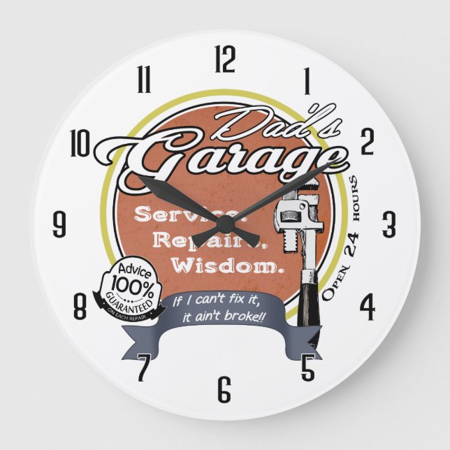 Dad's Wisdom Large Clock (Front)