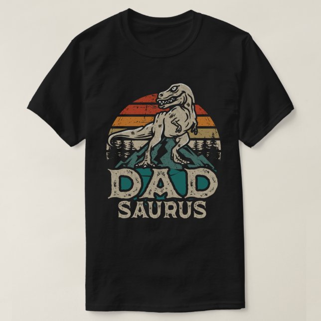 Dadsaurus Dinosaur Papa Dad Saurus Father's Day T-Shirt (Design Front)