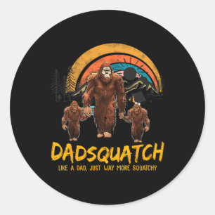 Dadsquatch Like A Dad Just Way More Squatchy Retro Classic Round Sticker