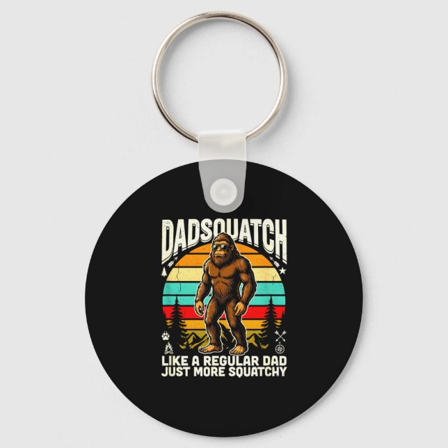 Dadsquatch like a regular dad more squatchy keychain (Front)