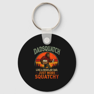 Dadsquatch retro bigfoot like a regular dad more keychain