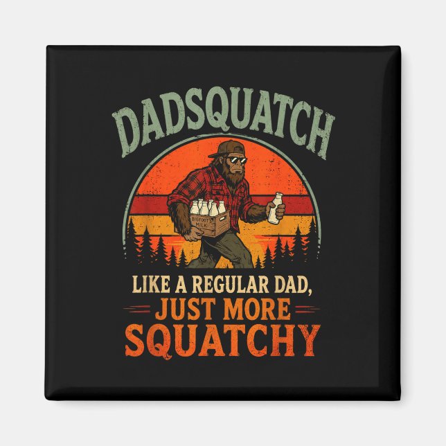 Dadsquatch retro bigfoot like a regular dad more magnet (Front)