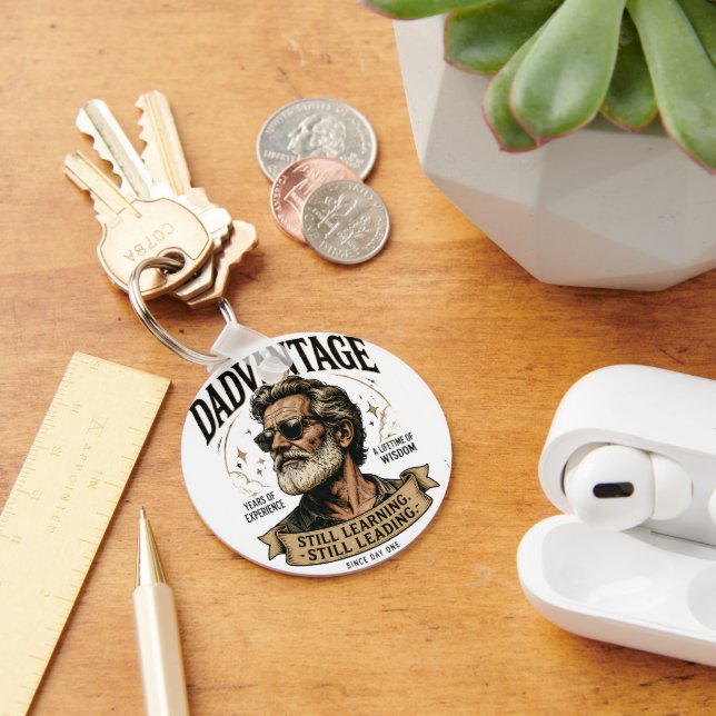 DADVANTAGE Still Learning Still Leading Retro Dad  Keychain (Desk)