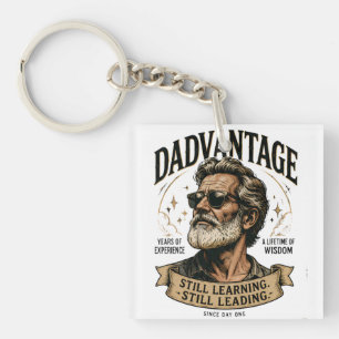 DADVANTAGE Still Learning Still Leading Retro Dad Keychain