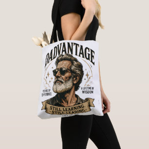 DADVANTAGE Still Learning Still Leading Retro Dad Tote Bag