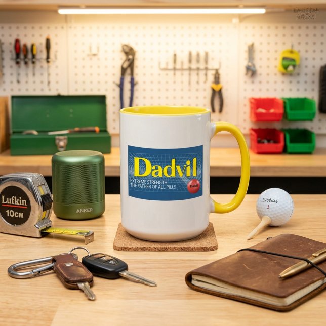 Dadvil Extreme Strength Funny Dad Coffee Mug (Dadvil Extreme Strength Funny Dad Coffee Mug - Royal Blue Father's Day Gift)