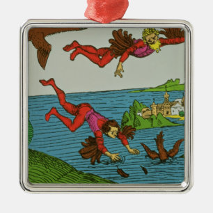 Daedalus and Icarus, 15th century Metal Ornament