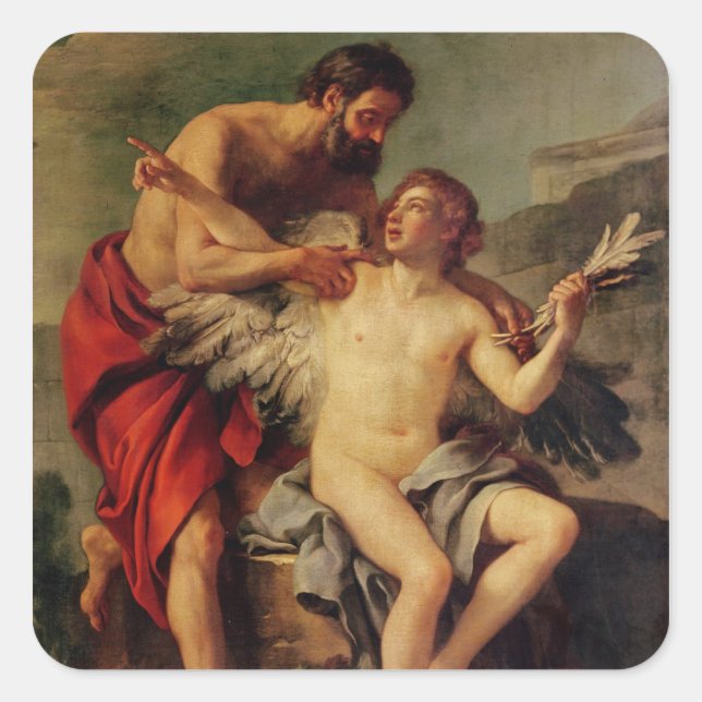 Daedalus Attaching Icarus' Wings, c.1754 Square Sticker (Front)