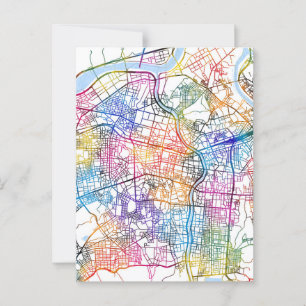 Daegu South Korea City Map Postcard
