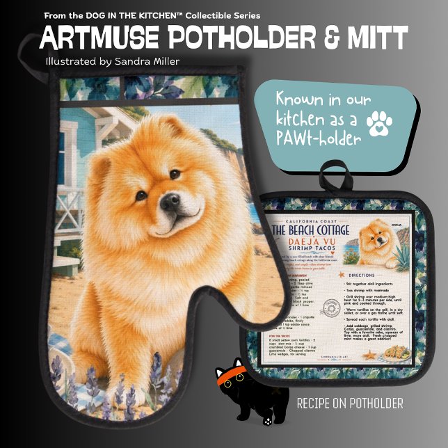 DAEJA -CHOW DOG Oven Mitt & Pot Holder Set (Creator Uploaded)