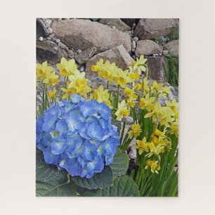 Daffodil And Hydrangea Garden Jigsaw Puzzle