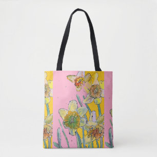 Daffodil Aquarelle florale Dames Sac fourre-tout d