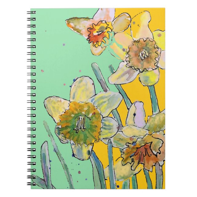 Daffodil aquarelle Journal Carnet floral (Devant)