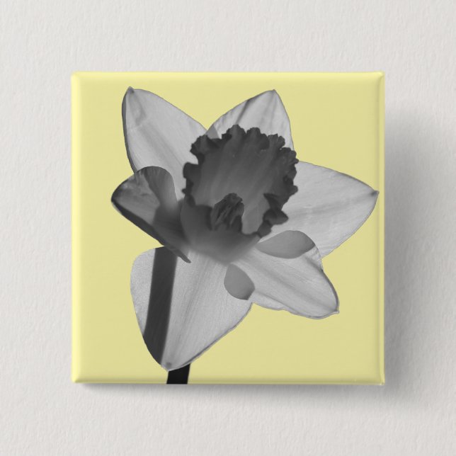 Daffodil Badge 2 Inch Square Button (Front)