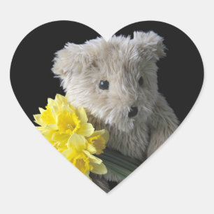 daffodil bear heart stickers