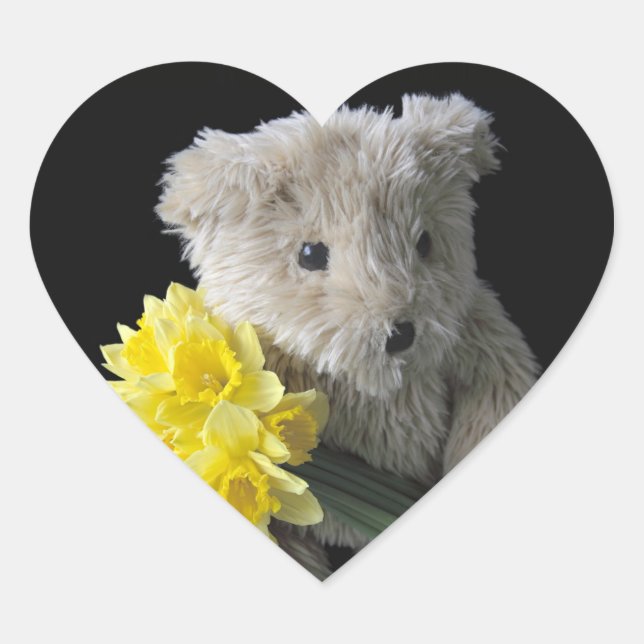 daffodil bear heart stickers (Front)