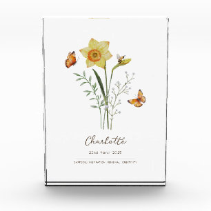 Daffodil Birth Month Flower Photo Block