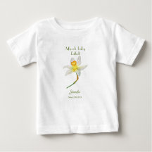 Daffodil birthday month March watercolor T-Shirt