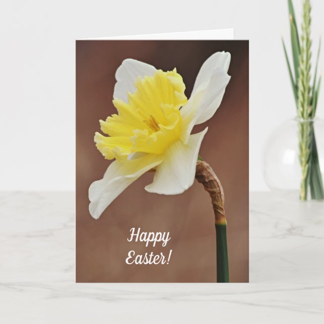 Daffodil Blooming Easter Card (Front)