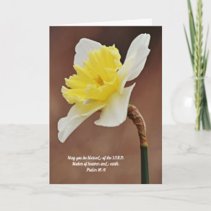 Daffodil Blooming Scripture Card Thoughts Psalms
