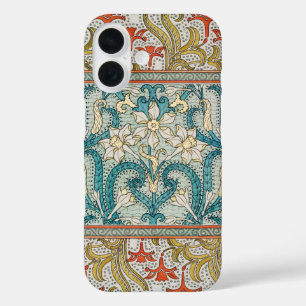 Daffodil chintz art nouveau flower wallpaper iPhone 16 case