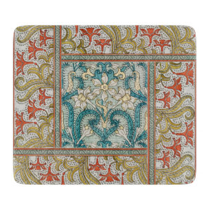 Daffodil chintz art nouveau flower wallpaper cutting board