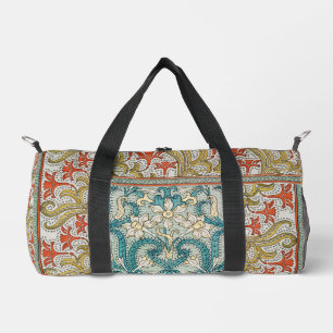 Daffodil chintz art nouveau flower wallpaper duffle bag