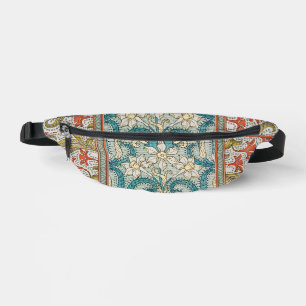 Daffodil chintz art nouveau flower wallpaper fanny pack