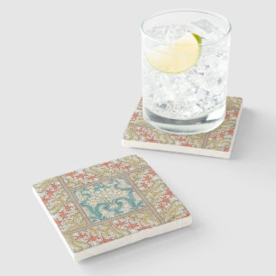 Daffodil chintz art nouveau flower wallpaper stone coaster