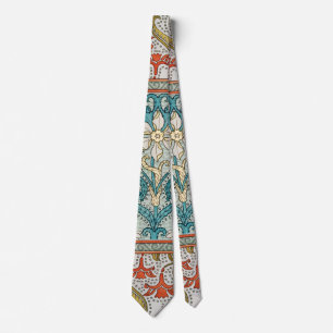 Daffodil chintz art nouveau flower wallpaper tie