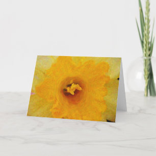 Daffodil Close Up Impressionistic Art Card