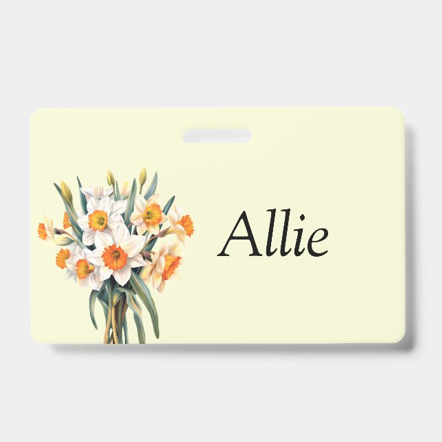 Daffodil Customizable Bagde Badge (Front)