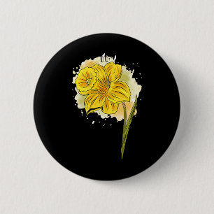 Daffodil Daffodils Flowers Floral Spring Easter Da 2 Inch Round Button