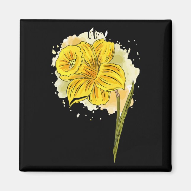 Daffodil Daffodils Flowers Floral Spring Easter Da Magnet (Front)