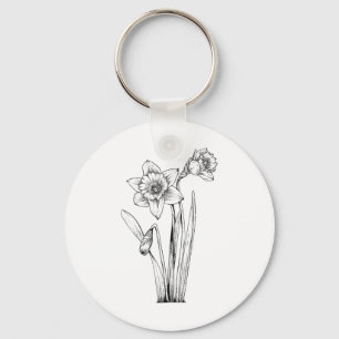 Daffodil Daffodils Flowers Floral Spring Easter  Keychain