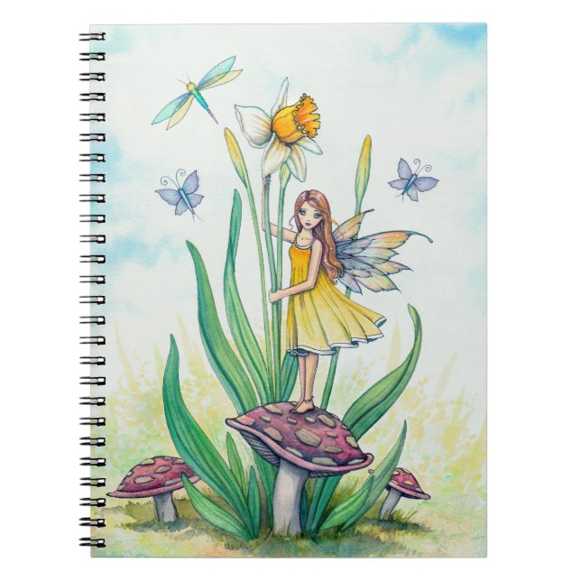 Daffodil Fairy Fantasy Art Notebook (Front)