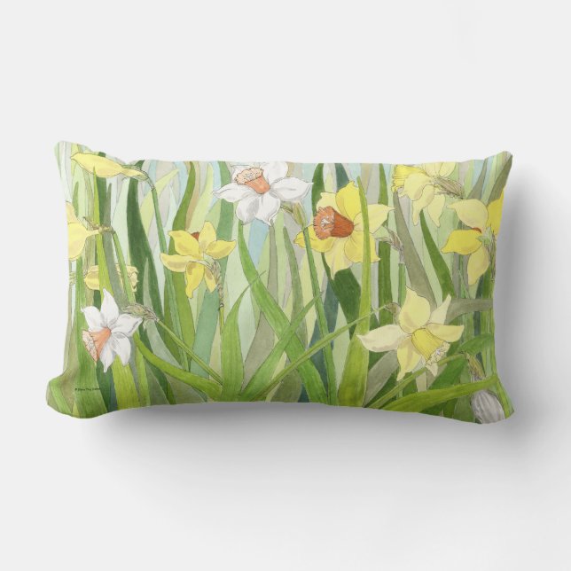 Daffodil Fields Lumbar Pillow (Front)