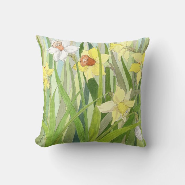 Daffodil Fields Square Pillow (Front)