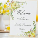 Daffodil Floral 30th Birthday Party Welcome Pedestal Sign<br><div class="desc">Welcome guests to your 30th birthday party with this elegant yellow daffodil welcome sign. Welcome is written in a large trending font. The remainder of the text is a classic combination of an upright and italic font. Very easy to customize. This tabletop sign is easy to use and can be...</div>