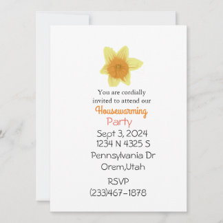Daffodil Floral House Party Invitation