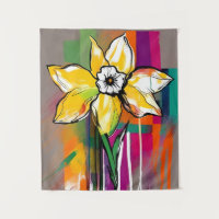 Daffodil Flower Abstract Art Floral Colourful