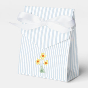 Daffodil Flower Blue Stripe Preppy Favor Box
