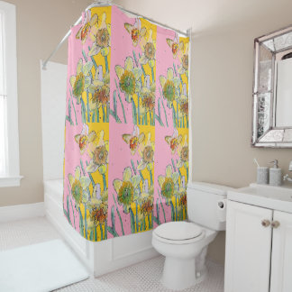 Daffodil Flower Floral Watercolor Pink Yellow