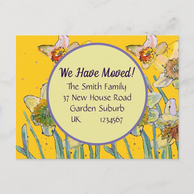 Daffodil Flower Nouvelle Adresse Carte Postale Nou (Devant)