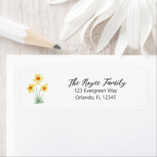 Daffodil Flower Painting Return Address Label