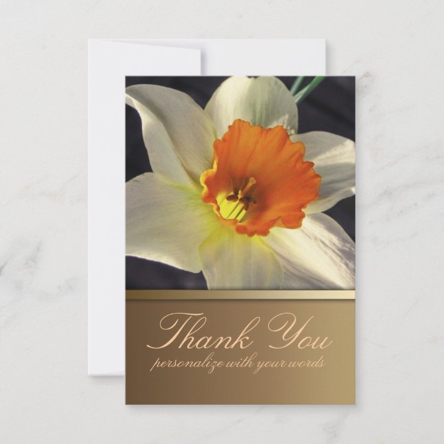 Daffodil Flower Thank You Note Invitation (Front)