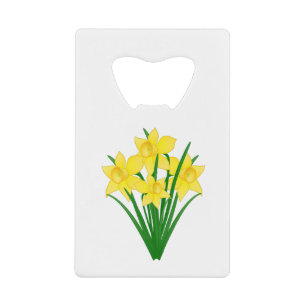 Daffodil Flowers Credit Card Bottle Opener