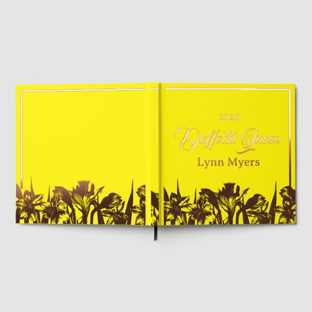 Daffodil Foil Scrapbook Photo Pageant Festival Guest Book (Full)
