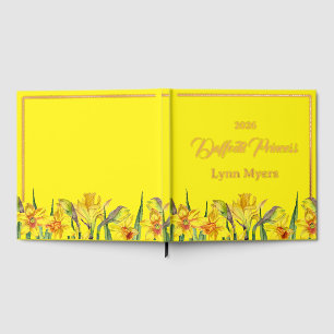 Daffodil Foil Scrapbook Photo Pageant Festival Guest Book