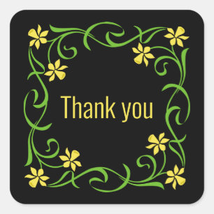 Daffodil frame square sticker